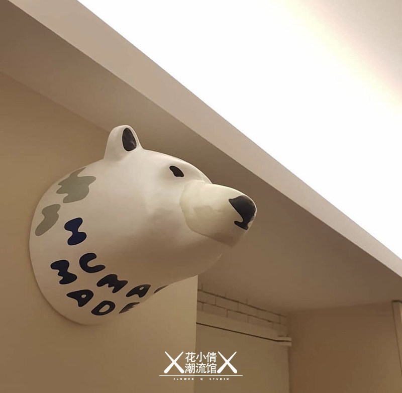 humanmade北极熊头老虎头壁挂装饰个性创意家居饰品雕塑日潮摆件