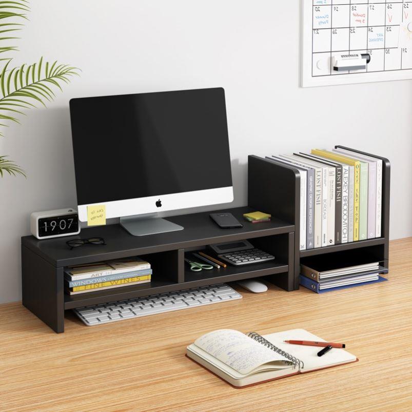 Desktop computer monitor lift stand office desktop shelf