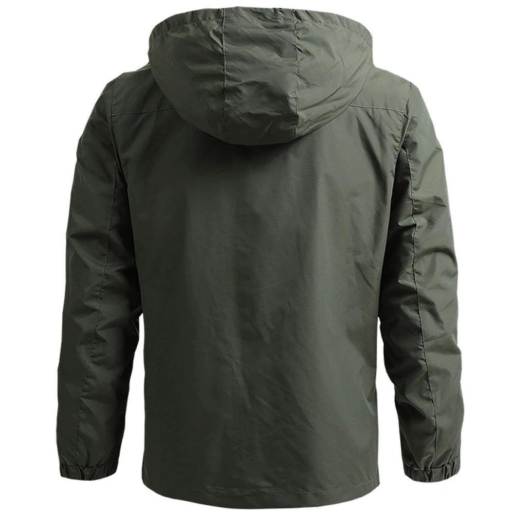 Windbreaker Men Tactical Jacket Waterproof Outdoor Hooded Co