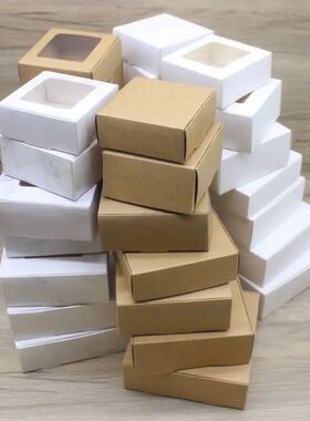 10pcs various gift packaging white kraft paper, window box p