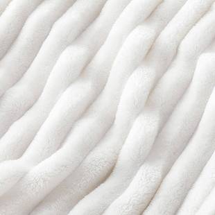 Solid color white cozy sofa throws blankets fluffy bedcover