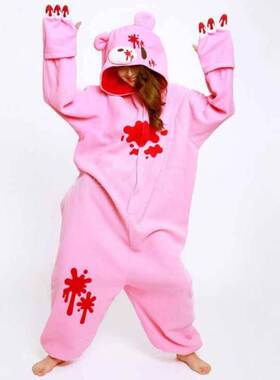 New Black Pink Gloomy Blood Bear Cosplay Costume Fleece Anim