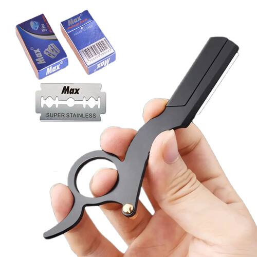 1+10pcs bladStainless Steel Classic Shaving Razor for Thumb