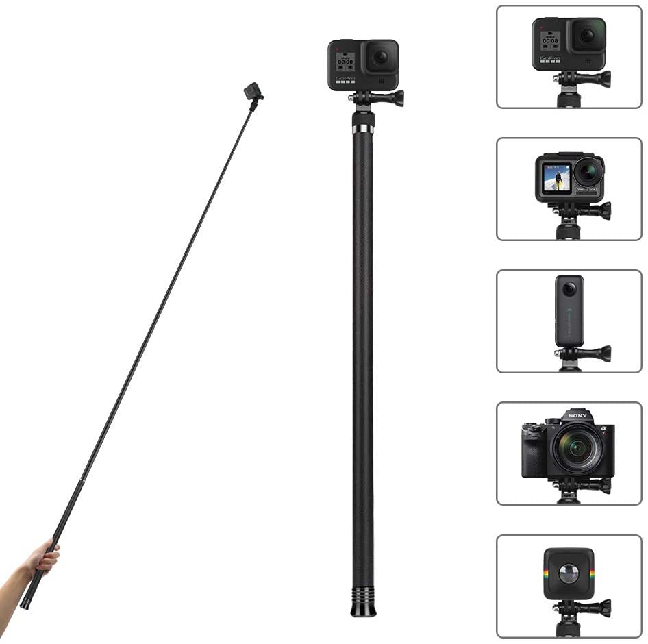 适用Insta360 X4X3/GO3s/R/X/X2碳纤维隐形自拍杆Gopro 13  1.5M