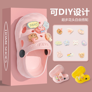 女童洞洞鞋 兒童拖鞋 夏季 寶寶沙灘包頭小孩防滑踩屎感涼拖 2025新款