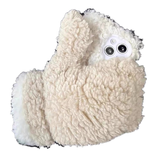 苹果15Pro秋冬季保暖防冻手套手机壳羊羔毛绒加厚适用iPhone14Promax女款13P创意12个性11Xs恶搞怪7情侣8plus