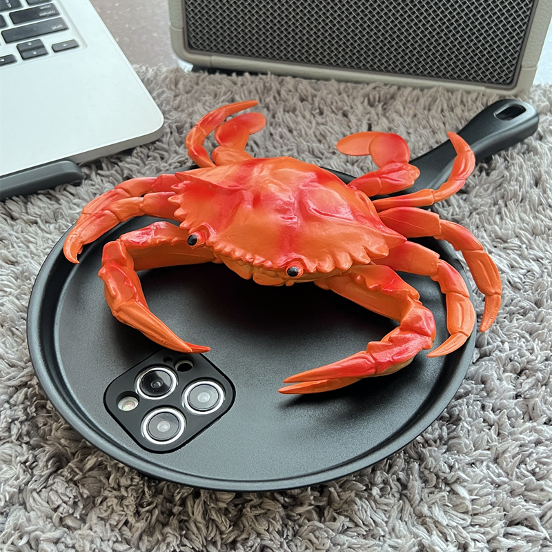 三星趣味大闸蟹平底锅手机壳