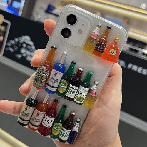 apple苹果15透明酒瓶子手机壳