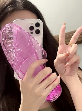 奇葩搞怪公主紫色水晶鞋手机壳iPhone17ProMax恶搞大脚玉足凉拖鞋13适用苹果16网红15巨丑土味炸裂款14情侣12
