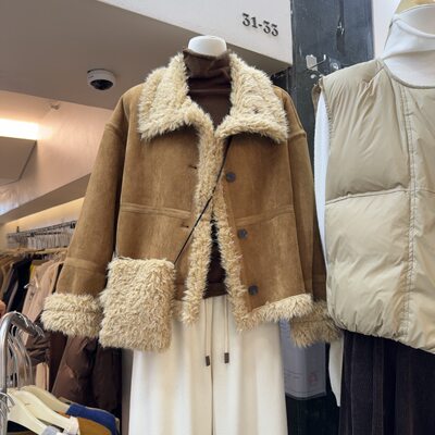 冬季韩版时尚立领皮毛一体外套女