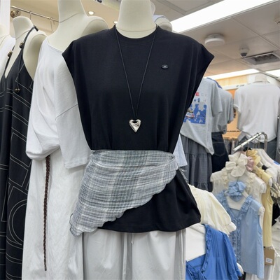 时尚宽松休闲百搭圆领上衣女