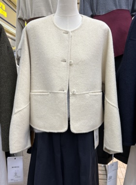 十三行现货2025冬季新款韩版时尚圆领短款羊毛大衣外套K68658W356