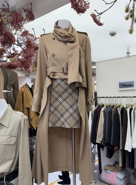 十三行现货2025秋冬新款韩版时尚风衣外套半身裙套装K68242W356