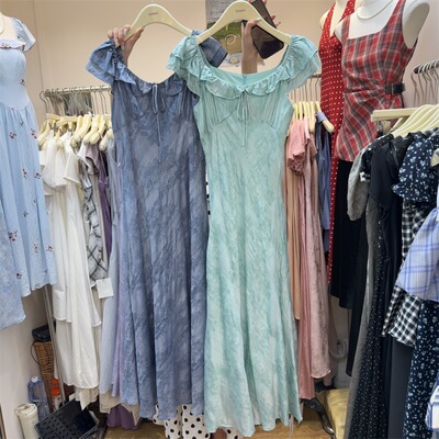 淑女显瘦百搭印花荷叶边连衣裙