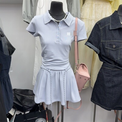 减龄短袖上衣显瘦半身裙两件套