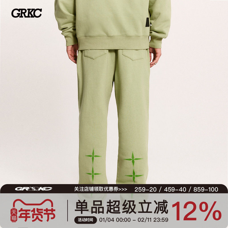 【特价清仓】GRKC吉尔卡克 模糊星星卫裤美式情侣百搭阔腿直筒裤,男装,卫裤,淘宝优惠券,粉丝福利购,淘宝优惠卷