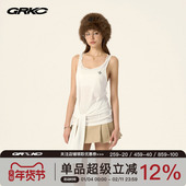 特价 清仓 GRKC吉尔卡克 绑带背心莱赛尔宽松收腰休闲无袖 上衣