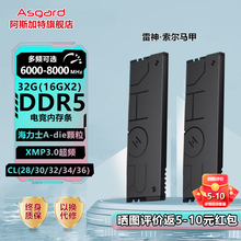 阿斯加特雷神索尔 32g(16gx2) DDR5 6000 6400 6800台式机内存条