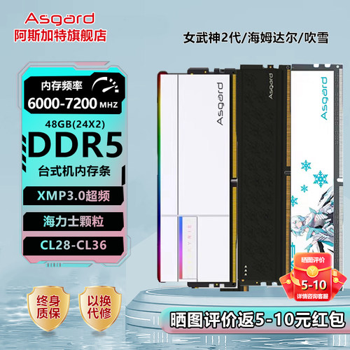 阿斯加特48G/96GDDR5台式机内存