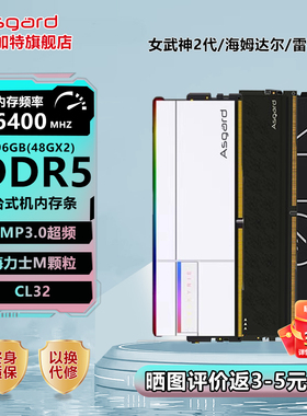 阿斯加特女武神二代96GB(48GBX2) DDR5 6400台式机内存条海力士