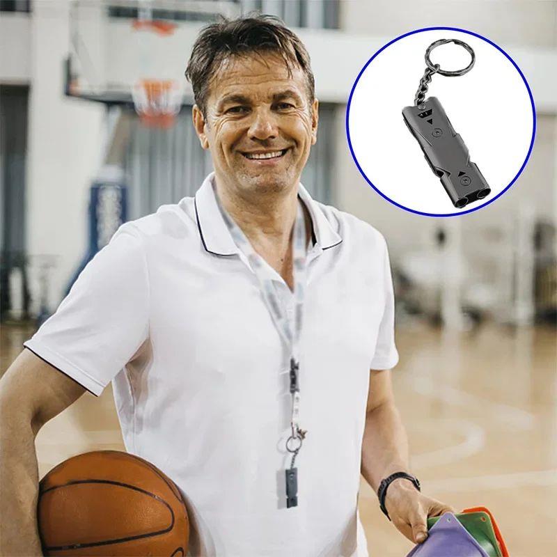 Portable Whistle 180 db Aluminum Alloy Double Tube Lifesavin