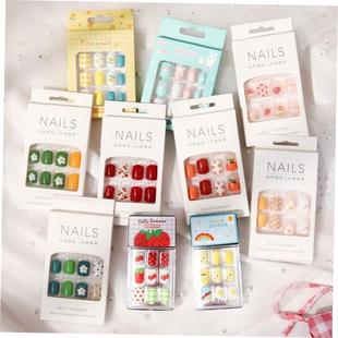 Fake Patch Nails Nail Short Finished 24Pcs