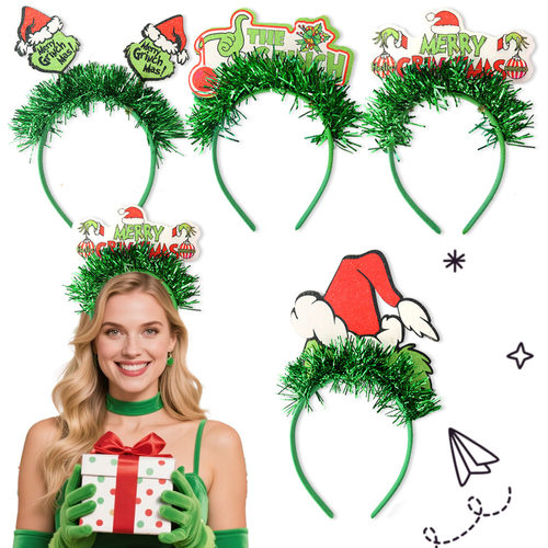 Christmas Grinch Party Decoration Headband Merry Grinch Mas