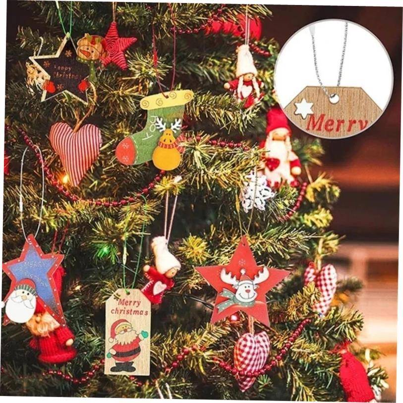 100pcs Christmas Drop Ornaments String Ribbon Xmas Ball Pend