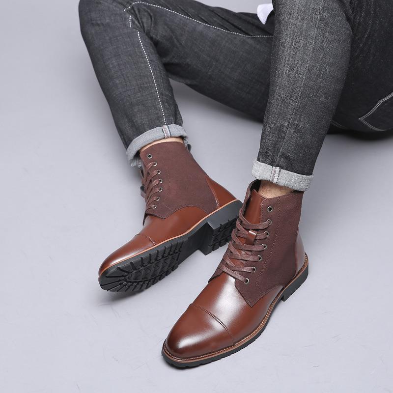 Big yards stitching color matching Autumn winter Men's shoes