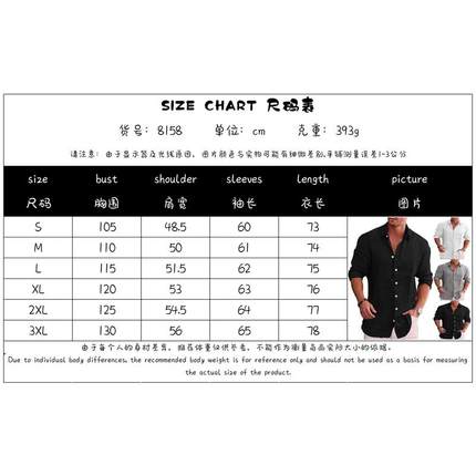 Men's Loose Plus Size Linen Shirt Casual Button-Up Shirt