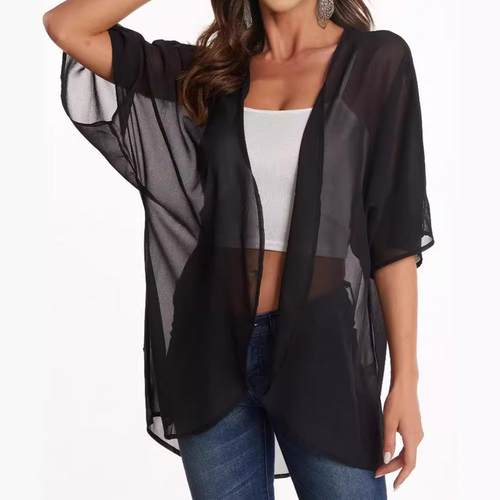 Women Print Kimono Cardigan Loose CoverUp Casual Blouse Tops