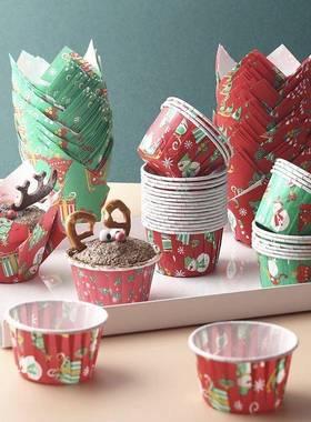 50 Christmas cupcake Paper Festive Mood Muffin Cup oiled