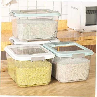 rice storage box beans container cover cereal plastic boxes