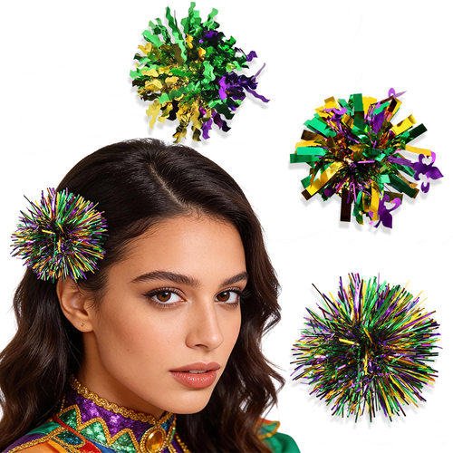 Carnival Color Strip Decoration Hairpin Holiday Party Dress