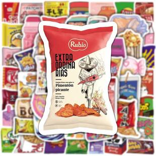 50Pcs Cartoon Snacks Food Graffiti Stickers Waterproof Phone