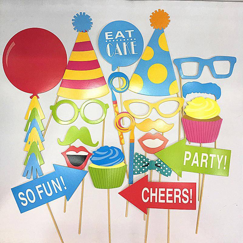 15-30pcs Funny Wedding Paper Photo Booth Props