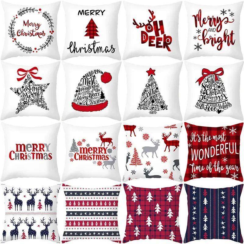45cm Christmas Cushion Cover Pillowcase 2024 Christmas Decor