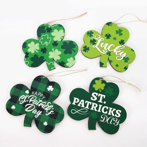 St. Patrick Wooden Door Hanging Irish Holiday Party Decorati