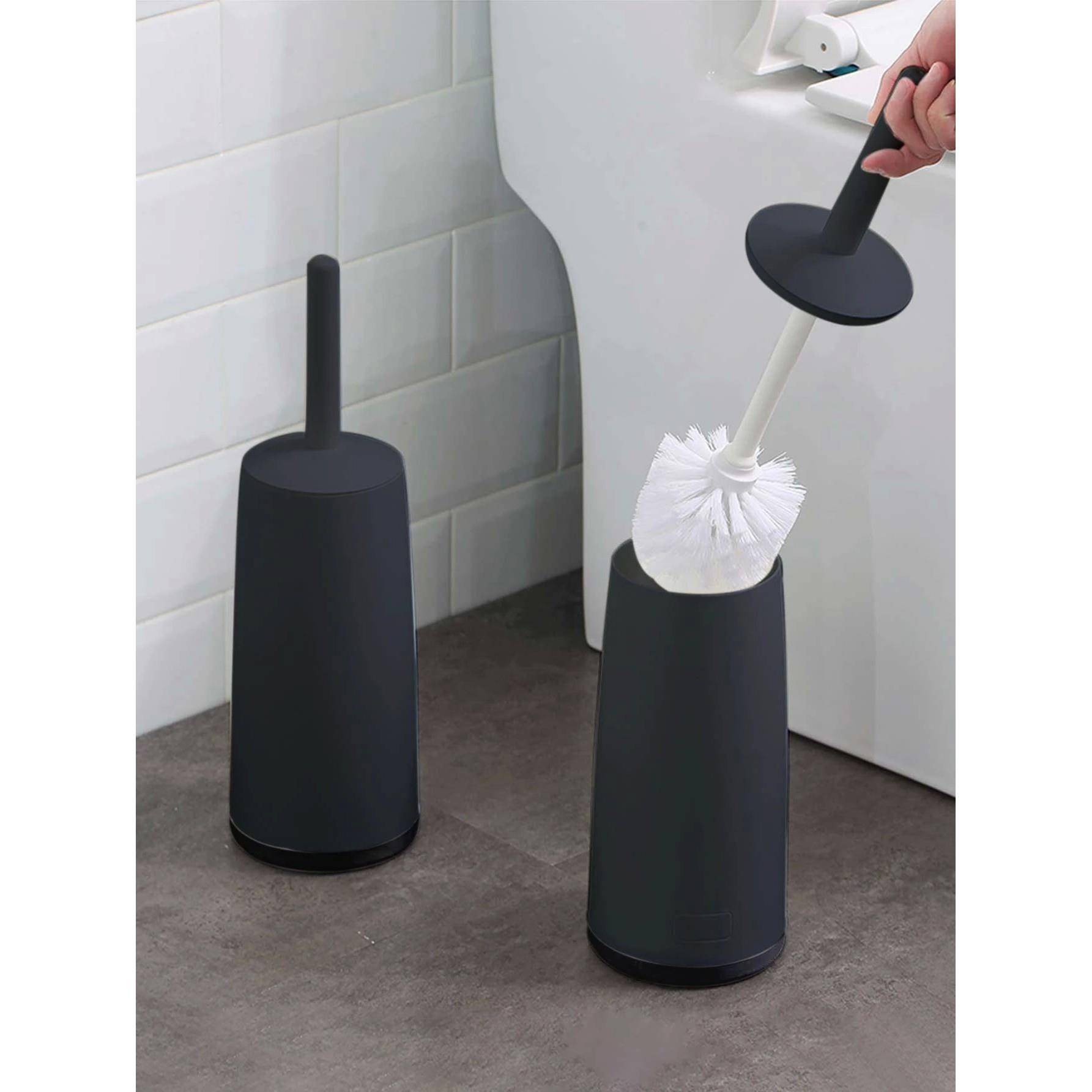 WORTHBUY Long Handle Toilet Brush With Standing Holder, Anti