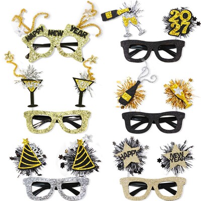 2027 New Year Party Funny Photo Props Glitter Color Stripe G