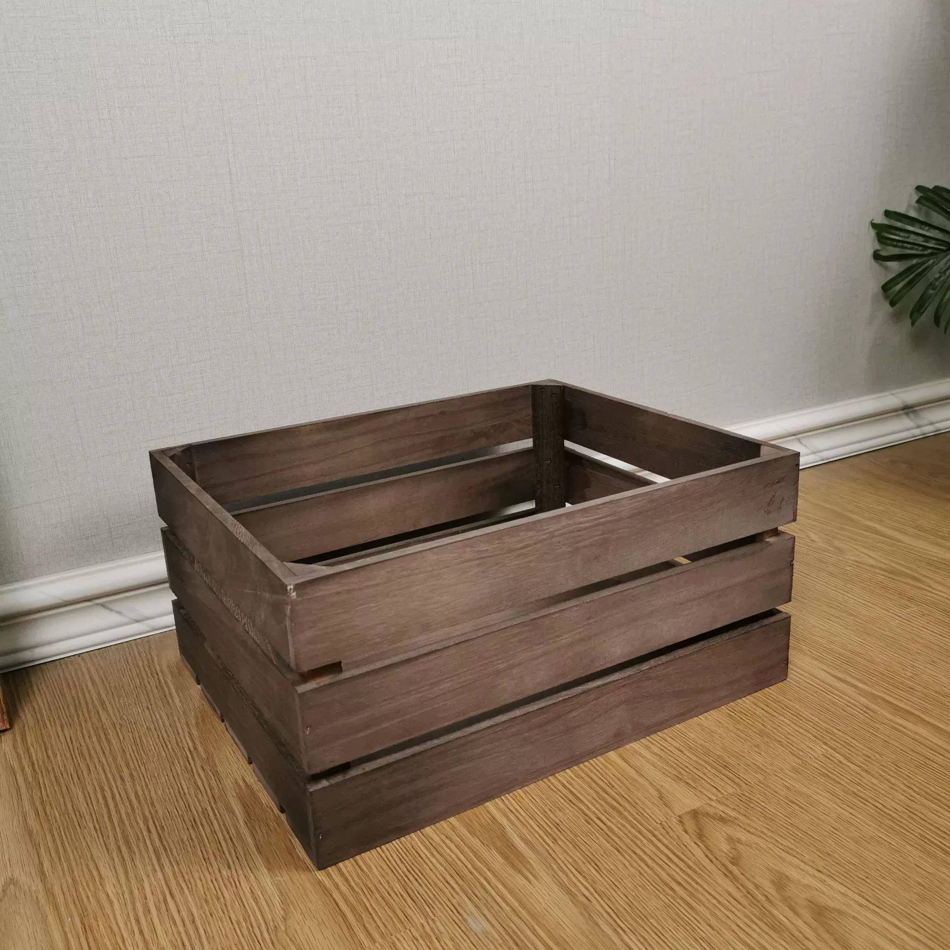 Solid wood storage box retro storage box wooden crate