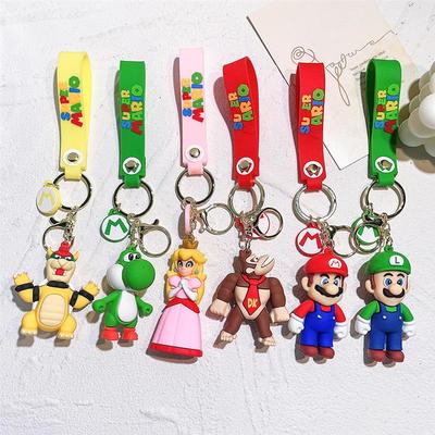 New Cute Super Mario Bros Keychain Game Mario Figure Key Cha