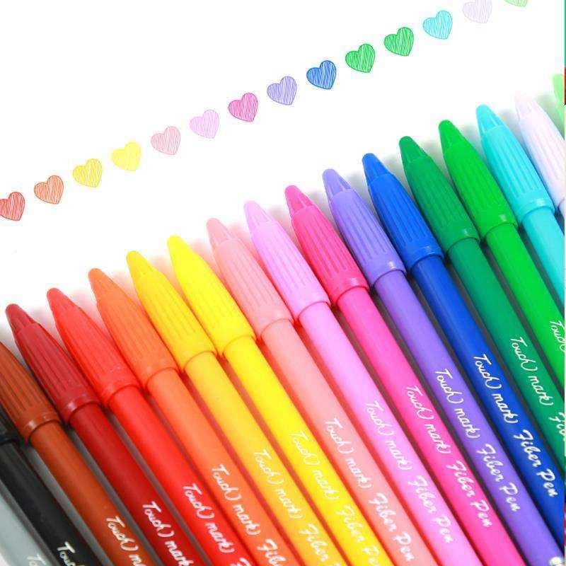 water-based fiber marker gel pen simple color中性笔12支