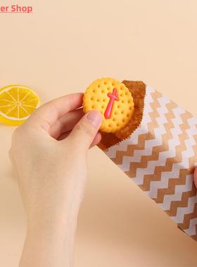 100pcs 15*10CM Wave Dot Kraft Paper Candy Biscuit Bags Packi