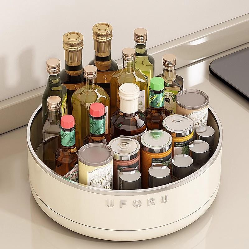 日本品质旋转调料置物架厨房台面多功能油盐酱醋调味料用品收纳盒