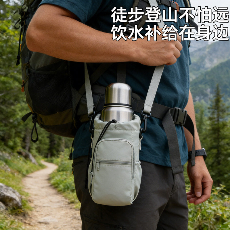 德国甄选户外水杯收纳袋旅行斜挎水壶包便携多功能保温杯套手机包