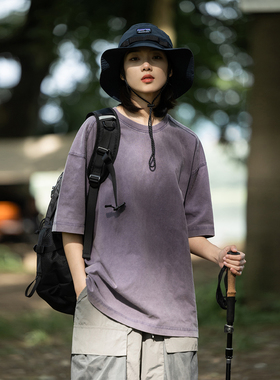 Mountain valley23SS多色重磅水洗做旧潮流炒色Vibe风短袖T恤男女