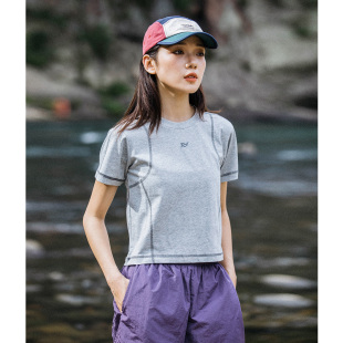 Mountainvalley户外运动骑行徒步辣妹运动短袖 T恤圆领体恤女