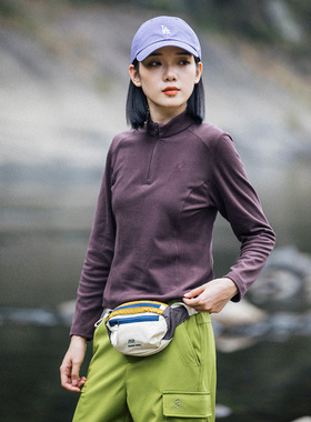 Mountainvalley户外运动双面德绒半拉链长袖T恤抓绒衣保暖打底衫