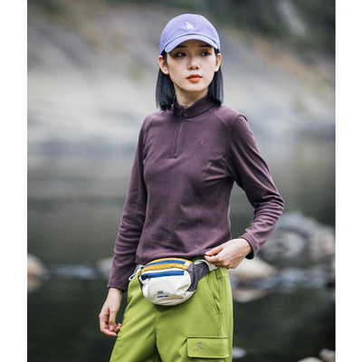 户外运动双面德绒长袖T恤抓绒衣